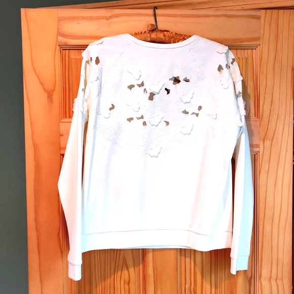 Tibi Blossom Sleeve white cut out top M - Picture 4 of 6